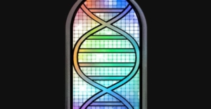 DNA helix in window